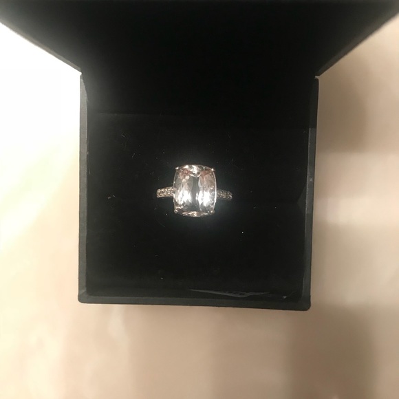 Ice Kunzite and white zircon ring - Picture 1 of 8